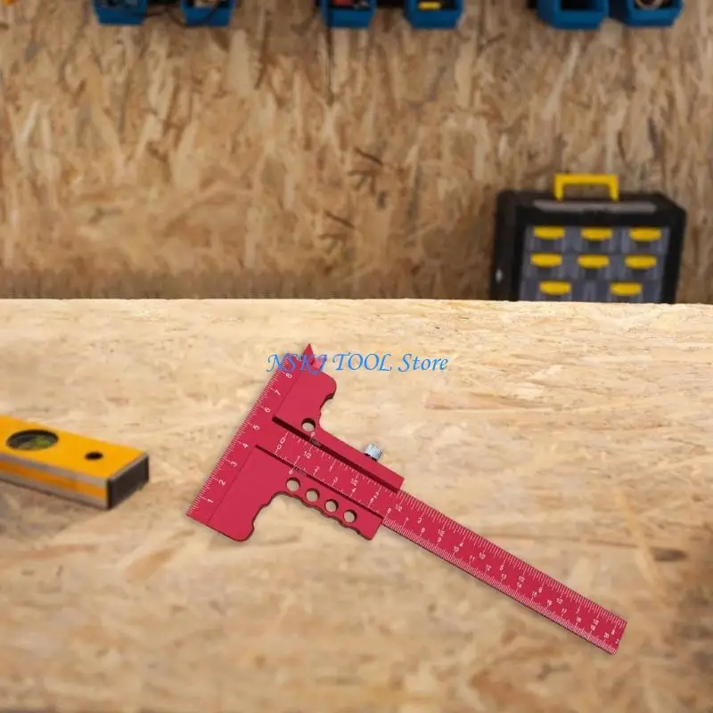 L8RC Ergonomic Aluminum Sliding T Square Ruler For Woodworking Angles Marking Tasks