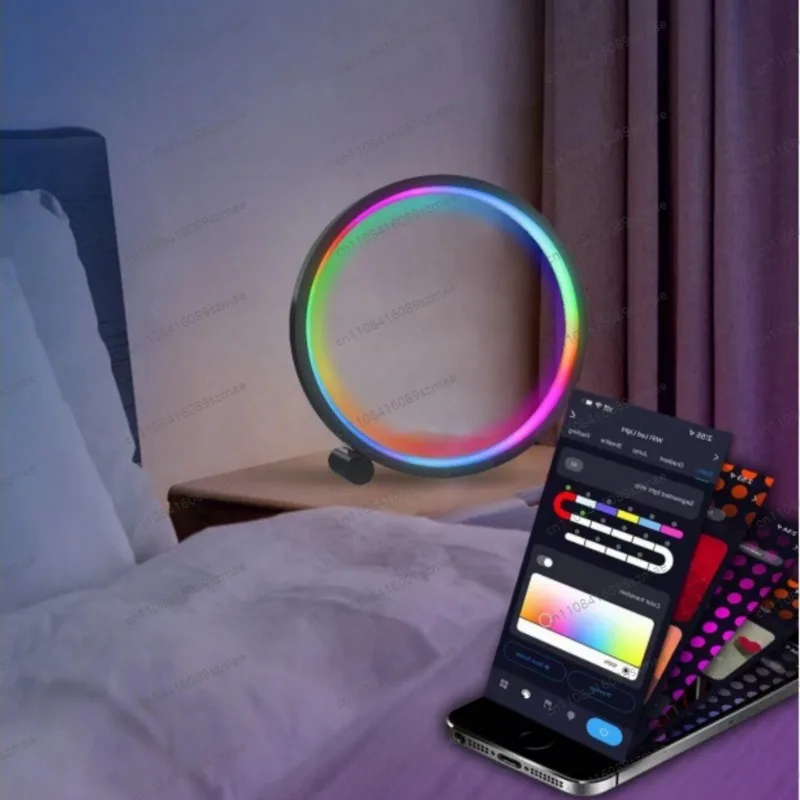 

RGB-светильник для рабочего стола, креативная умная настольная лампа с музыкальным ритмом, декор для игровой комнаты, звукоактивируемый ночник