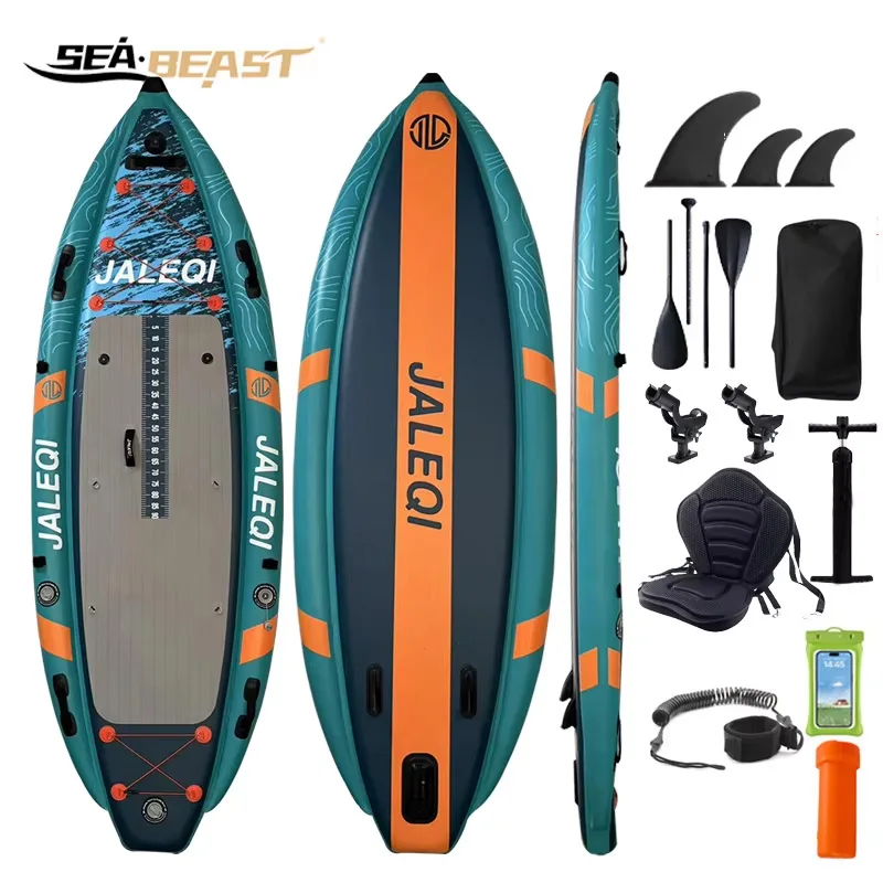 SEA BEAST Kayak Inflable de Pesca de 335 cm, Canoa, Balsa, Bote con Asiento