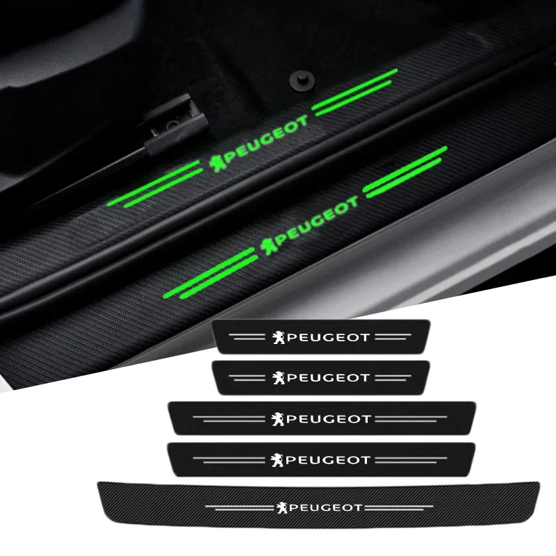 

Светящиеся защитные наклейки на порог автомобиля для Peugeot 306 3008 206 308 207 2008 106 307 208 408 508 4008 5008 406 407 301