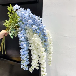 5 Fork Artificial Bean Flower Arbor Wisteria Branch Flower String Wall Hanging for Wedding Home Decora Silk Flower Hotel Ceiling
