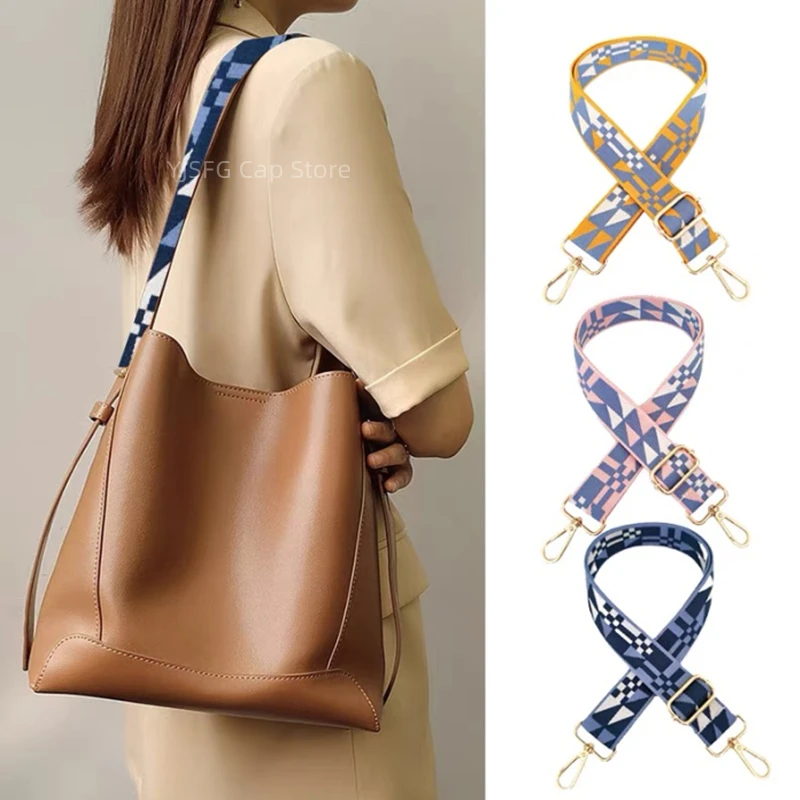 Ladies Adjustable Shoulder Bag Strap Contrast Color Webbing Bag Handle Replacement Belt Women Trendy Crossbody Bag Belt