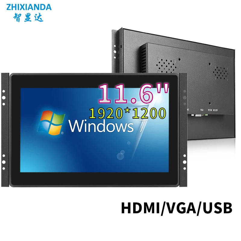 

11.6 Inch Flat Touch Screen Monitor 1920*1080 10 Points Capacitive Industrial LCD Display HDMI/VGA/USB Surface Waterproofing