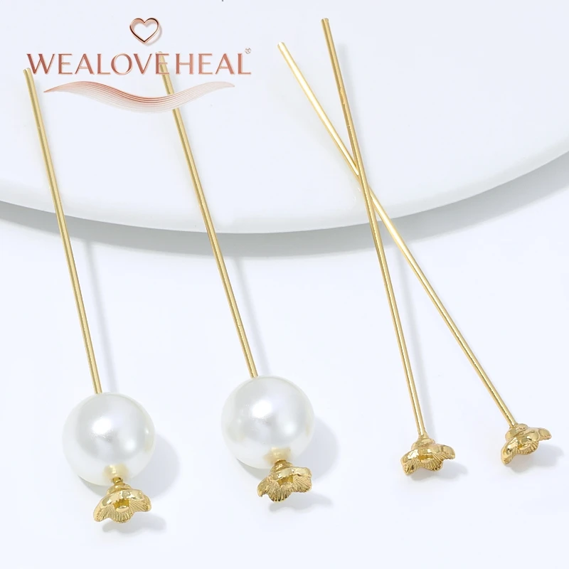 18K Vergoldete Messing-Blumenkopfnadeln 0,8mm Vintage Blumen-Perlenzubehör für DIY Ohrringherstellung Handgemachte Schmuckkomponenten – Detail 19