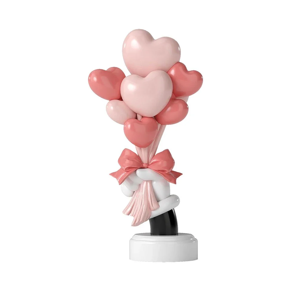 Creative Love Heart Balloon Bouquet Nordic Home Living Room Wine Cabinet Desk Decoration Crafts Figurine Valentine's Day Gift