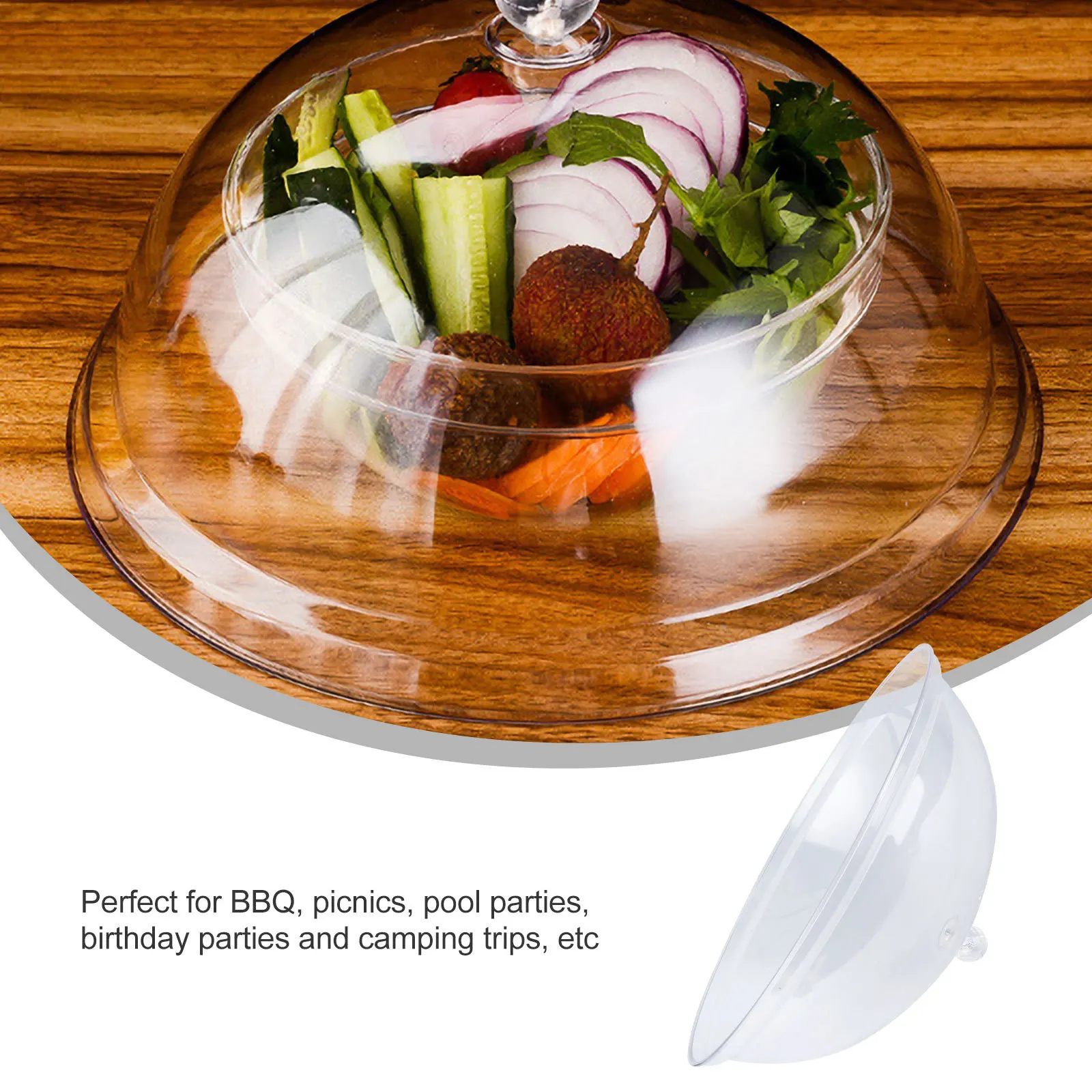 1 Uds. Cubierta acrílica para alimentos, tienda transparente a prueba de polvo, cubierta redonda para pastelería, perfecta para barbacoa, Picnic, Camping, cocina, fiesta, 10 pulgadas