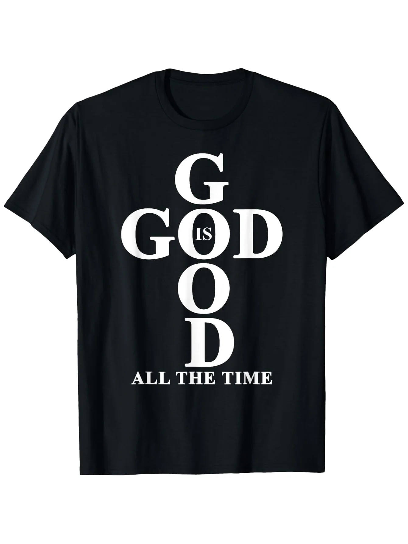 God Is Good Single-Sided Print Men's Top, Fashionable Casual Short-Sleeved Crew Neck T-Shirt, Men's Summer Outdoor Sports T-Shirt