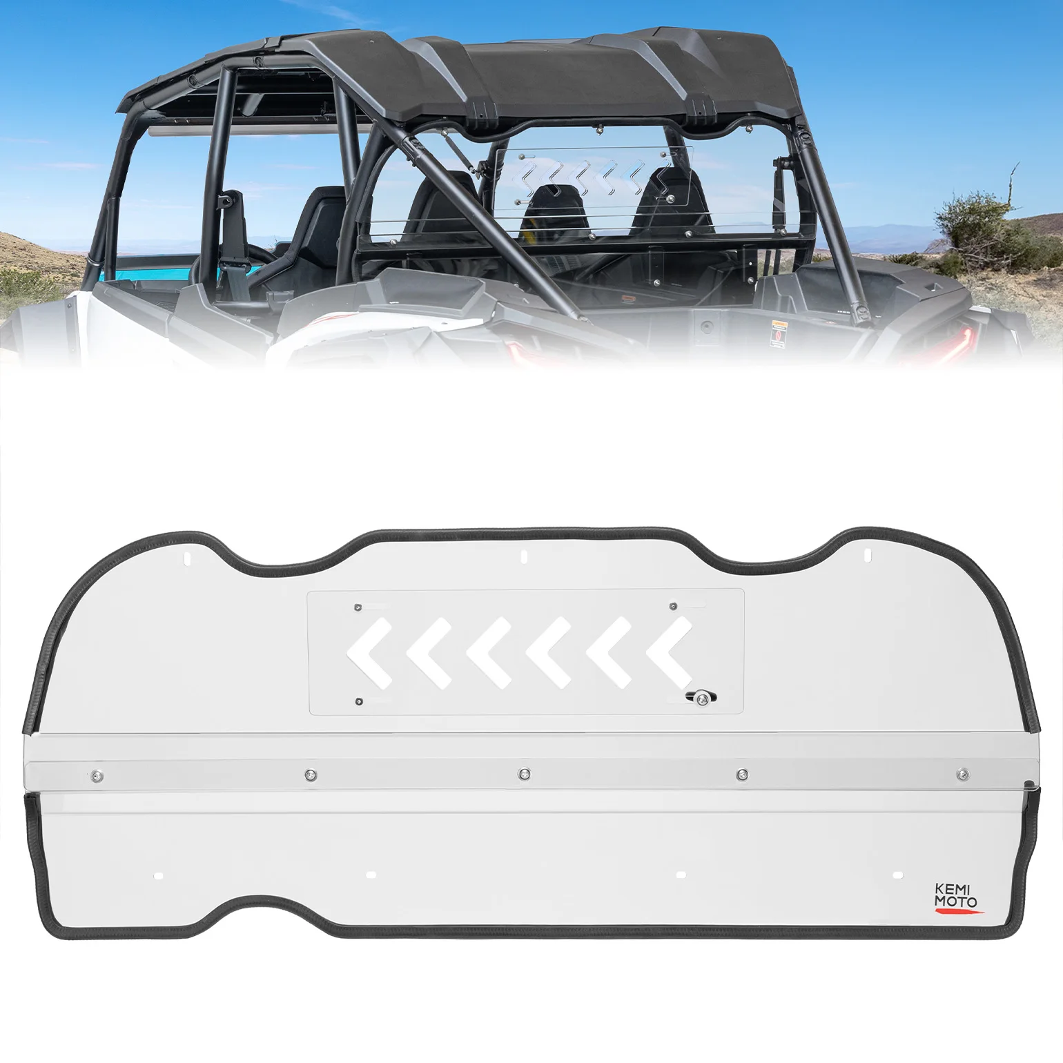 

KEMIMOTO Front Rear Full Windshield #2884542 Compatible with Polaris RZR XP 1000 /XP 4 1000 2024 2025 Hard Coat Poly Windshield