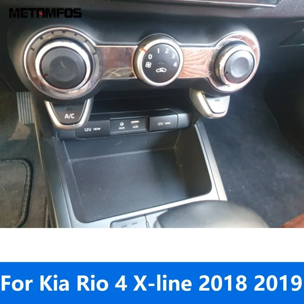 Kia rio 4 x-line 2018 2019用ステンレス鋼空気条件調整スイッチボタンパネルカバーベゼルアクセサリー車のスタイリング