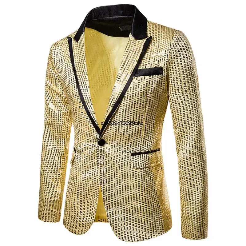 Az15shiny ouro brilhante decorado jaqueta noite clube formatura terno masculino blazer homme traje palco wear para cantor