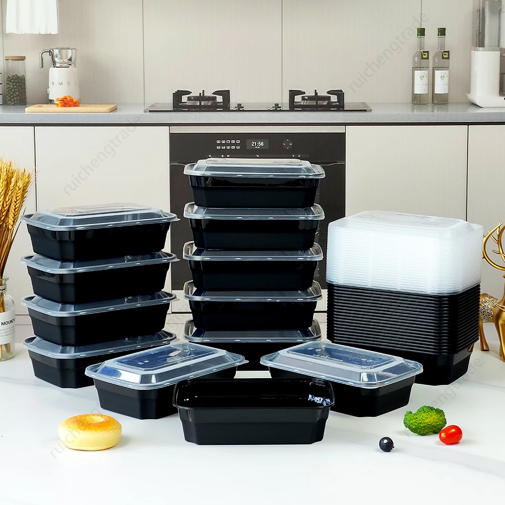 Xmas Food Storage Containers - 12/32Pcs, 1250ml, Upgraded American-Style Rectangular Lunch