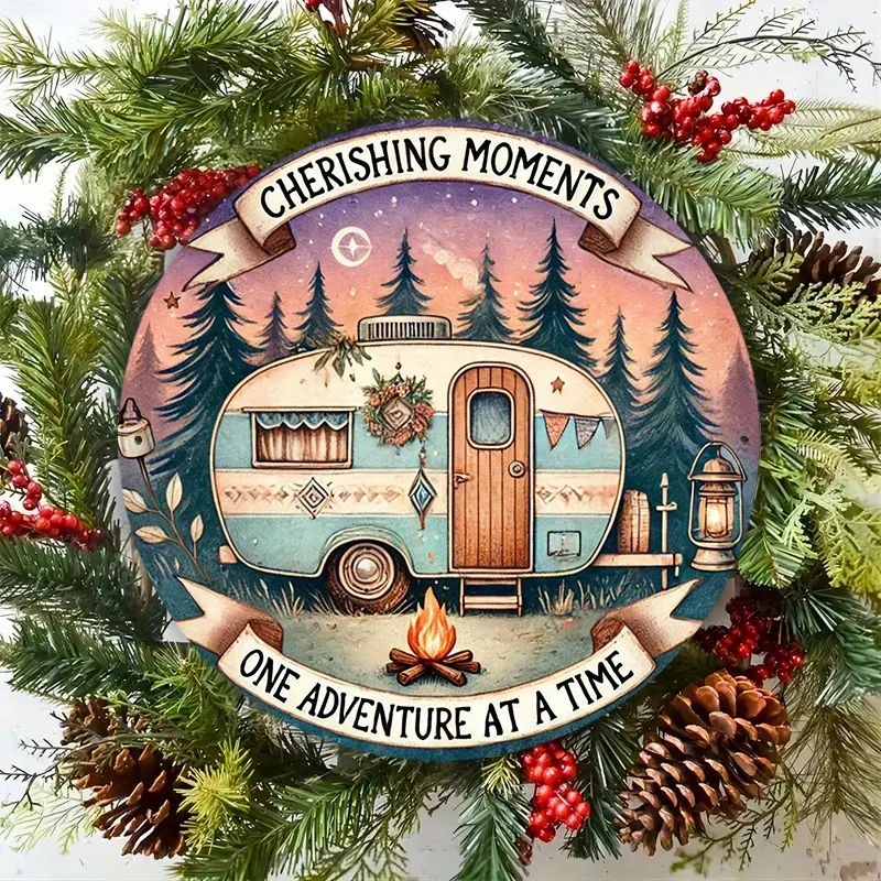 1 Stück rustikales Vintage-Metallschild für Wohnmobile, 20,32 x 20,32 cm, Wandschild aus Eisen mit Zitat „Ceshire Moments“, multifunktional