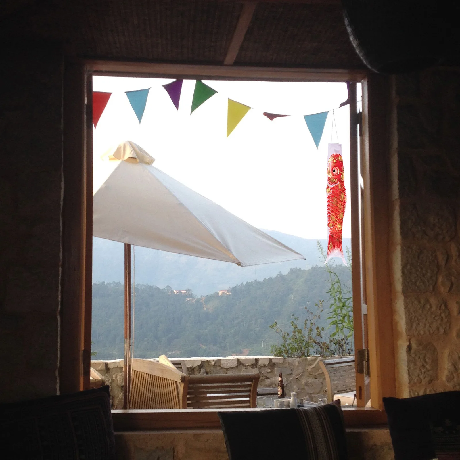 

Carp Design Windsock Flag Outdoor Garden Hanging Decor Premium Polyester Wind Direction Yard Home Window Decorative Pendant