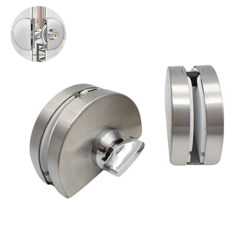 Stainless Steel Perforated Glass Door Lock 10mm - 12mm Glass Door Anti-theft Security Lock with 3 Keys Cabinet Locks