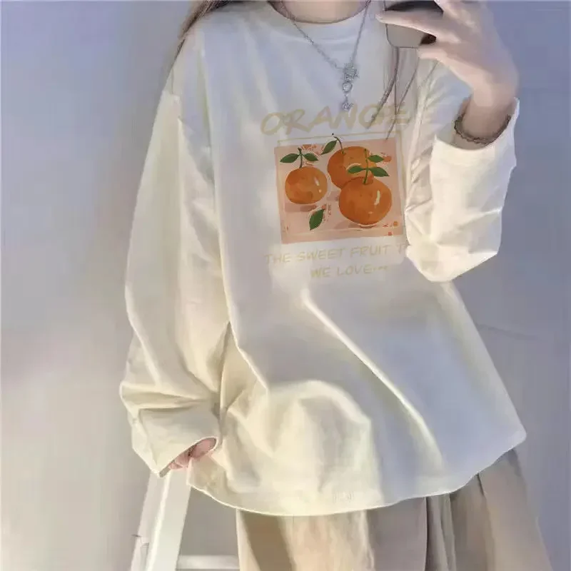 الخريف المرأة Sweetshirts الحب طباعة س الرقبة البلوفرات البلوز عادية فضفاض كم طويل هود الكورية نمط Kawaii هوديي