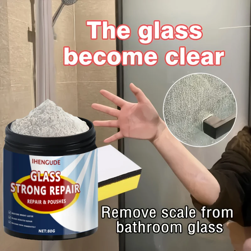 Multi-Purpose Glass Polishing Powder - Powerful Repair and Cleaning Agent Specifically for Car Windows, Mirrors, and Household Glass, Restores Transparency, Removes Scratches and Streaks - Suitable for Tempered Glass, Universal Type