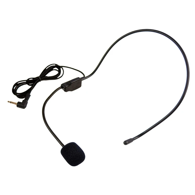 3.5mm Plug Headset Mic Head-mounted Portable Guide Headset Mic Amplifier Lightweight Over Head for Teachers