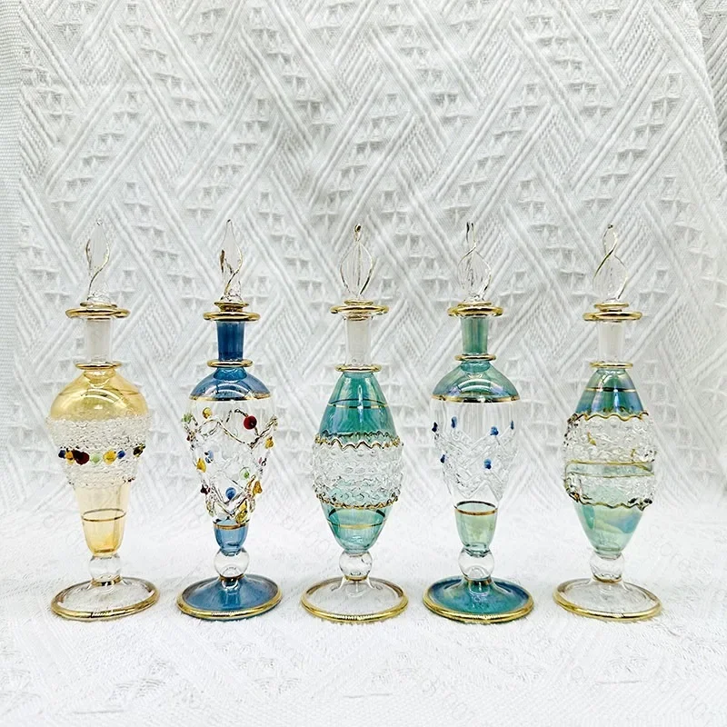 13cm Egyptian Characteristic Glass Essential Oil Bottle Jewelry Ornament Diffuser for Travel Souvenir Decoration Use