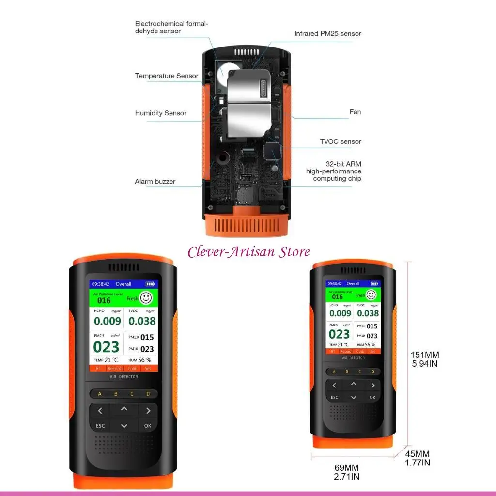 

E06B Formaldehyde Detection with for Control PM2.5/Pm10/PM1/TVOC Sensors New House