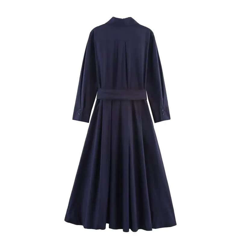 Vestido Csa F Outono 2025 Nova Coleção Versátil E Manga Longa Casual Material Diverso 00% Vestido