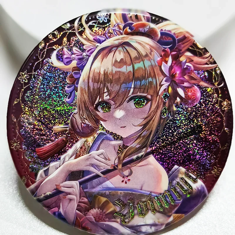 

Anime Genshin Impact Furina Nahida Raiden Shogun Yae Miko Yoimiya Cosplay Cartoon Double Flash Badge Pendant Brooch Ornament