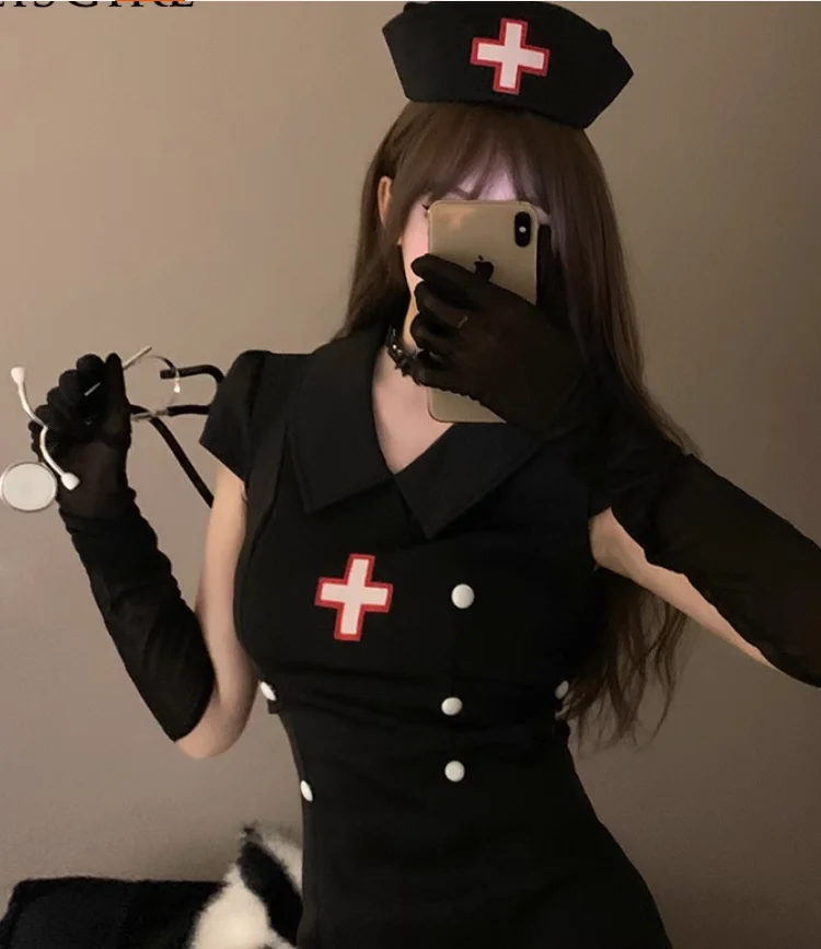 Halloween Cosplay Costume Sexy Doctor Uniform Night Party Nurse Dress Set