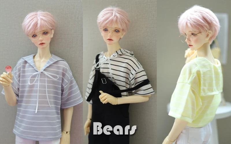 

BJD Doll Clothes Shirt Striped Navy Collar Tencel Chiffon T-shirt For 1/3 1/4 BJD SD DD MSD MDD SD17 POPO68 Uncle SSDF Doll