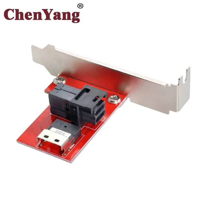 

Chenyang PCI-Express 4.0 Slimline SAS SFF-8654 to HD SFF-8643 PCBA Female Adapter With Bracket