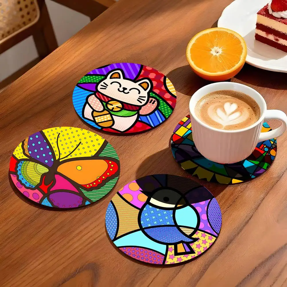 1pc B-Britto Anime Wooden Coaster Colour Printing Cup Mat Ho
