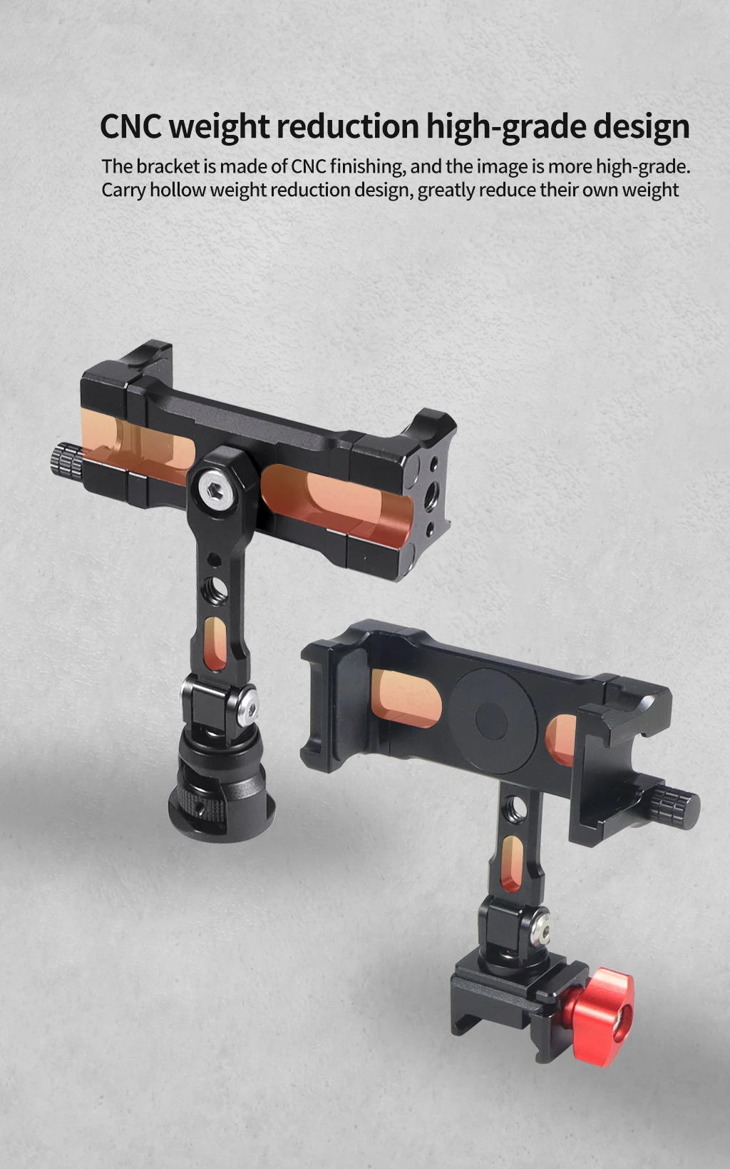Mobiler Halter Schienenklemme 1/4" Schraube Kaltschuhhalterung für DJI RS2 RS3 RS4 Telefonstabilisator Smartphone DSLR Kamera Stativhalterung – Detail 3