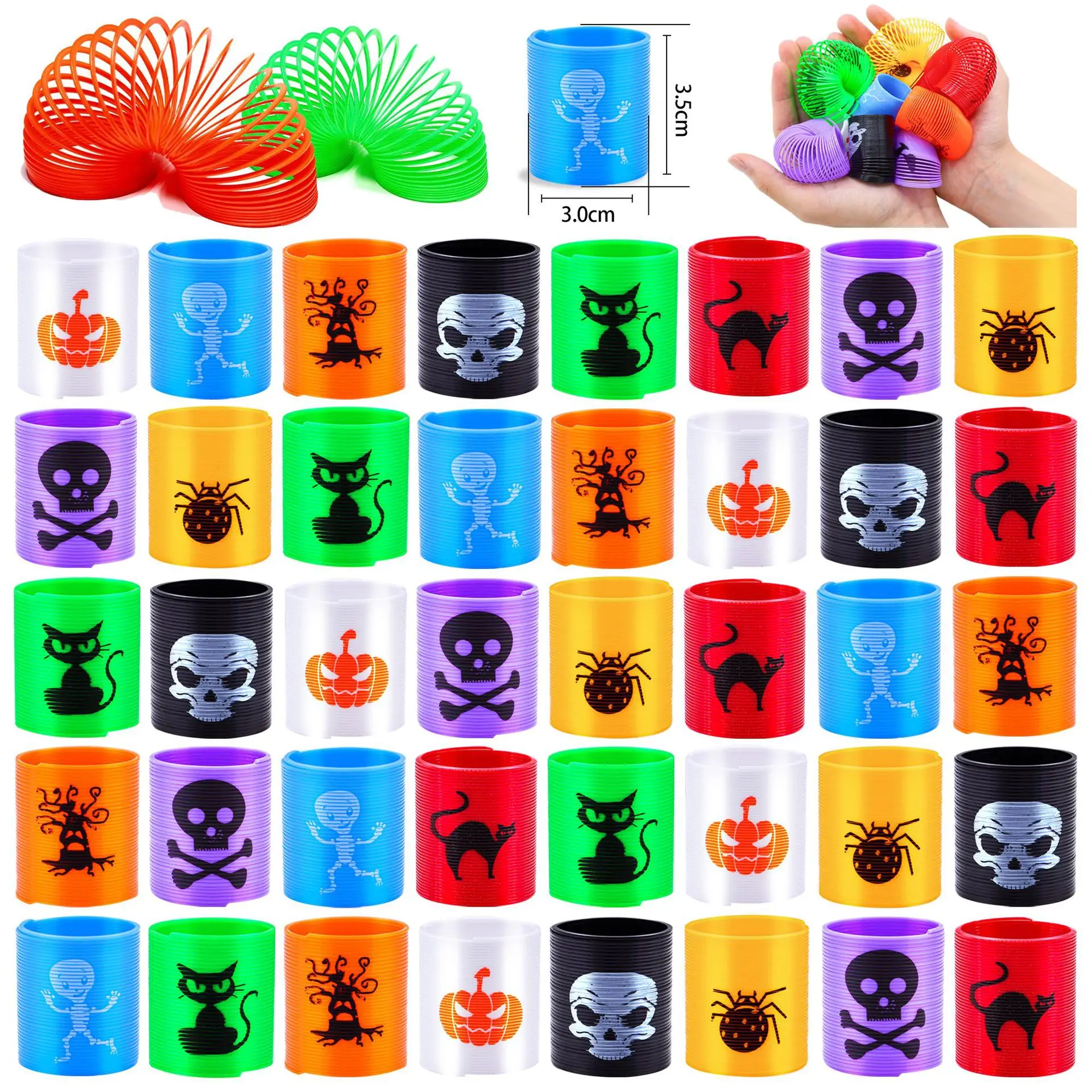 10/20/30/50pcs Plastic Slinky Spring Ring, Educational Fun Stacking Toy Mini Rainbow Slinky Squishy Stress Relief Fidget Toy