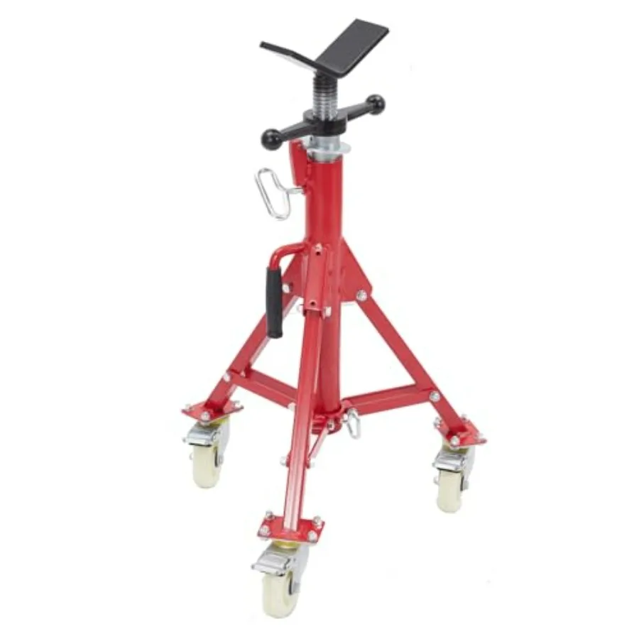 

Pipe Stand, Pipe Jack Stand with Casters 28-52 in Adjustable Height V Head Folding Pipe Stands 1100 LB Capacity 1/8 to 12 in Pip