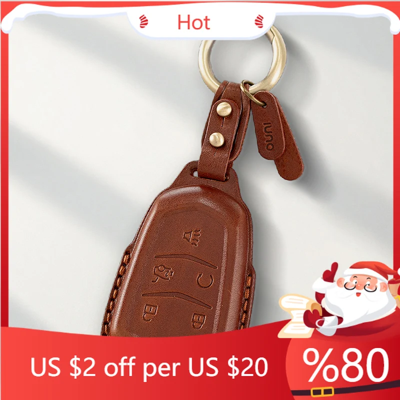 

Hot Genuine leather Protector For Cadillac CT4 CT5 ATS CT6 CTS DTS XT5 Escalade ESV SRX STS XTS XT4 Key Case C Interior Stickers