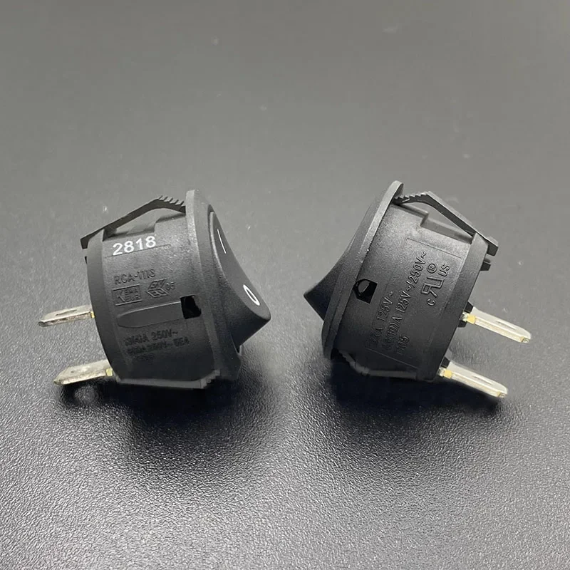 RCA-1113 High Current 13(4)A 23mm ship switch Round two-pin two-speed rocker power button Opening 20mm