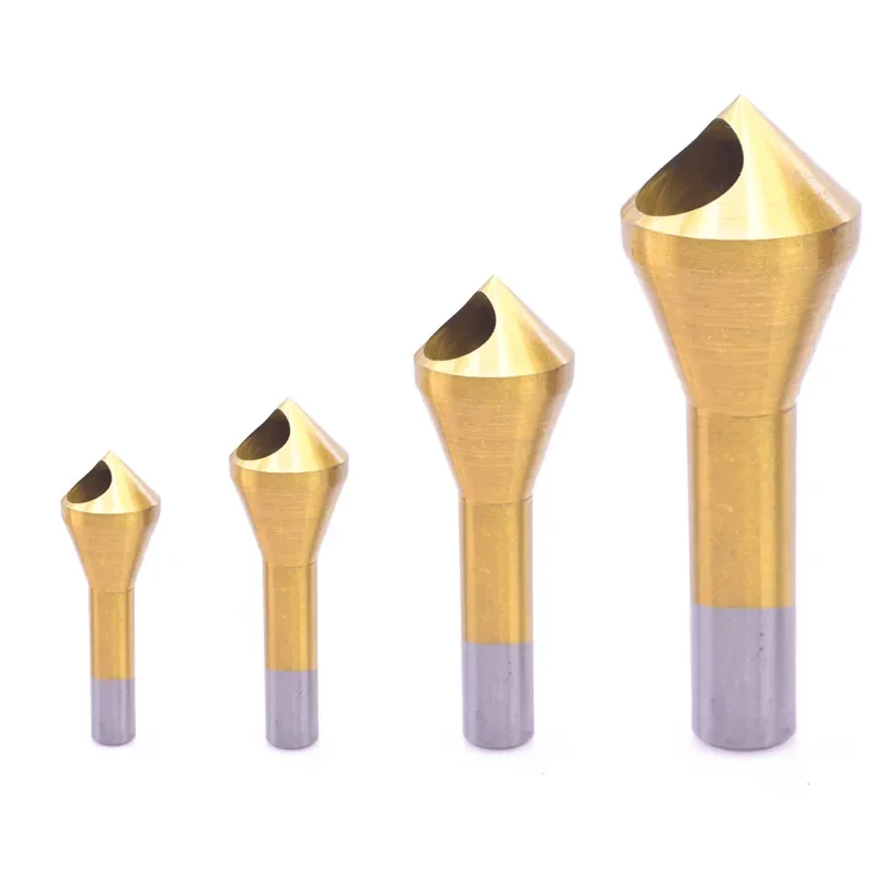 

Countersink Drill Bit Set HSS 90 Degree 4pcs Chamfering Tool Deburring Bits Round Shank for Electric Wood Metal Plastic