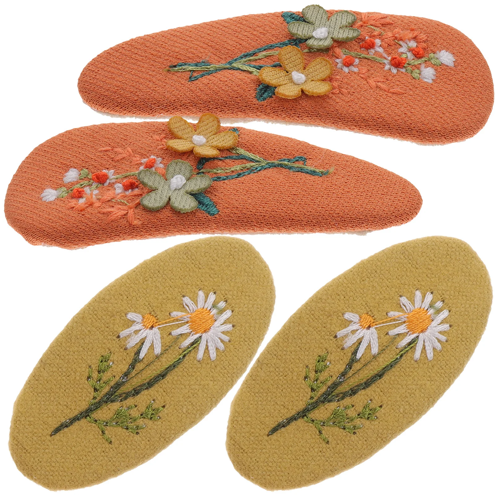 

2 Pairs Hair Clips Accessories Little Barrettes for Decorative Pins Floral