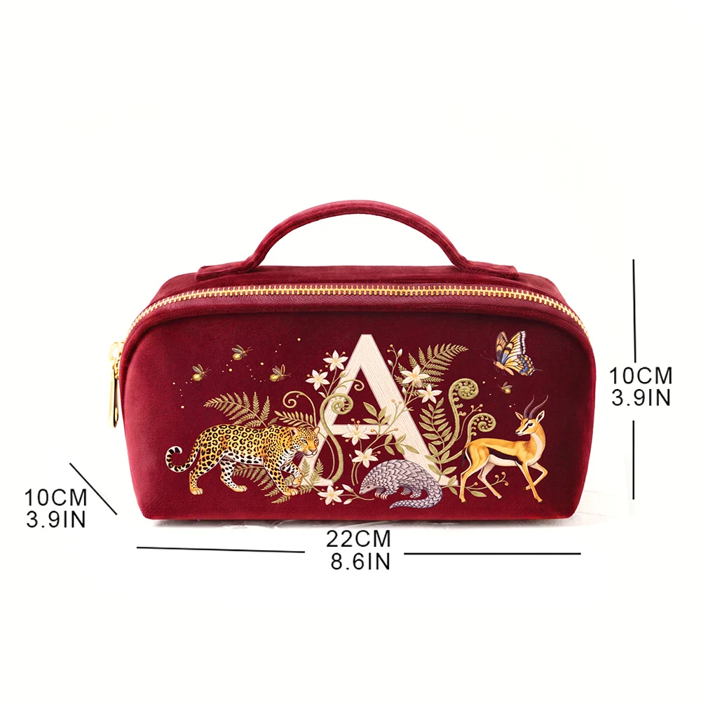Vintage-Tasche im Traumstil für Damen, Samtbeutel mit Imitationsstickerei, ideal zur Aufbewahrung von Kosmetik und als Reise-Organizer für Frauen. – Detail 1