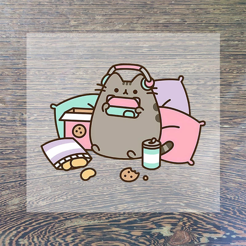 Pusheen Cat Iron on Patch Sticker Customization Stitch Patches Clothing T-shirt Birthday Kawaii Cartoon Anime Cute Fashion Gifts