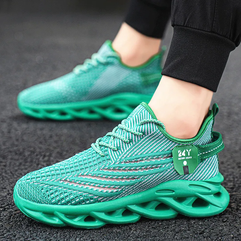 

Spring Green Couple Knit Sneakers Breathable Comfortable Men Casual Sneaker Lightweight Fashion Men's Blade Sneakers zapatillas