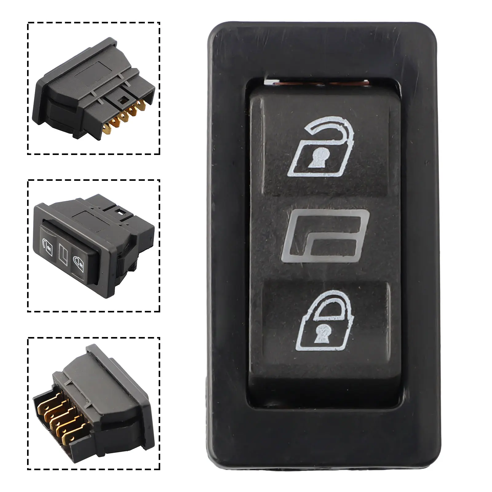 

12V Electric Component Plastic Door Glass Switch 5Pins Switch Switch 12V Black Car DPDT 12V 20A 100 5Pins Switch