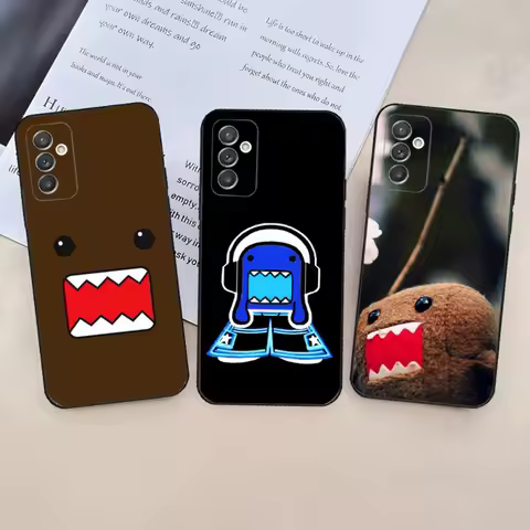Cute Domo-Kun Phone Case For Samsung Galaxy A20,A21s,A22,A31,A32,A52,A53,A72,73,A80,A91 Soft Black Phone Cover
