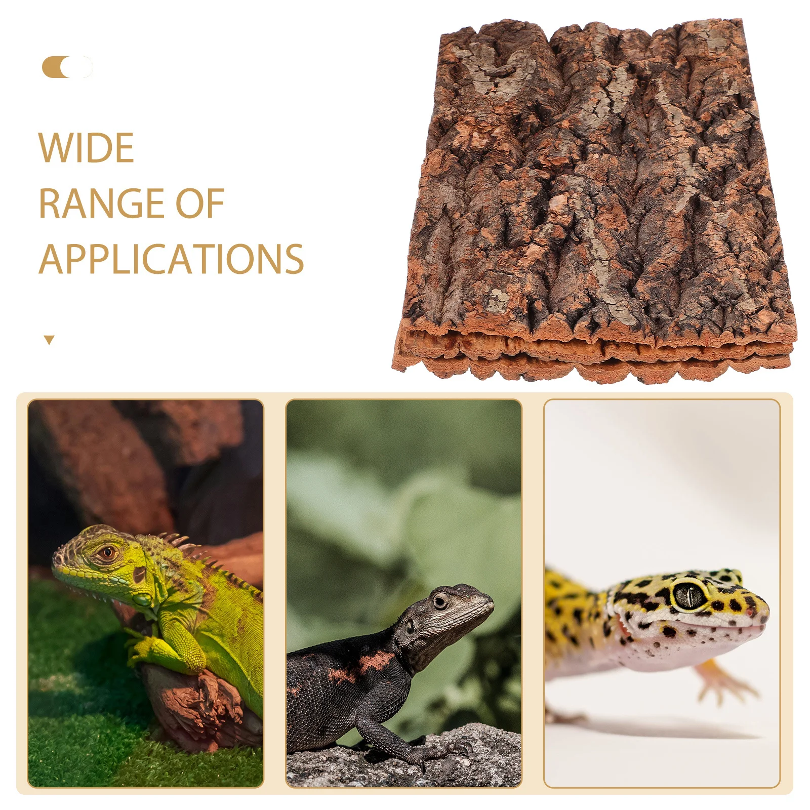 3Pcs Reptil Klettern Rinde Natürliche Baum Plattform Terrarium Landschaft Realistische Lebensraum Dekor Kork Rinde Terrarium Hintergrund