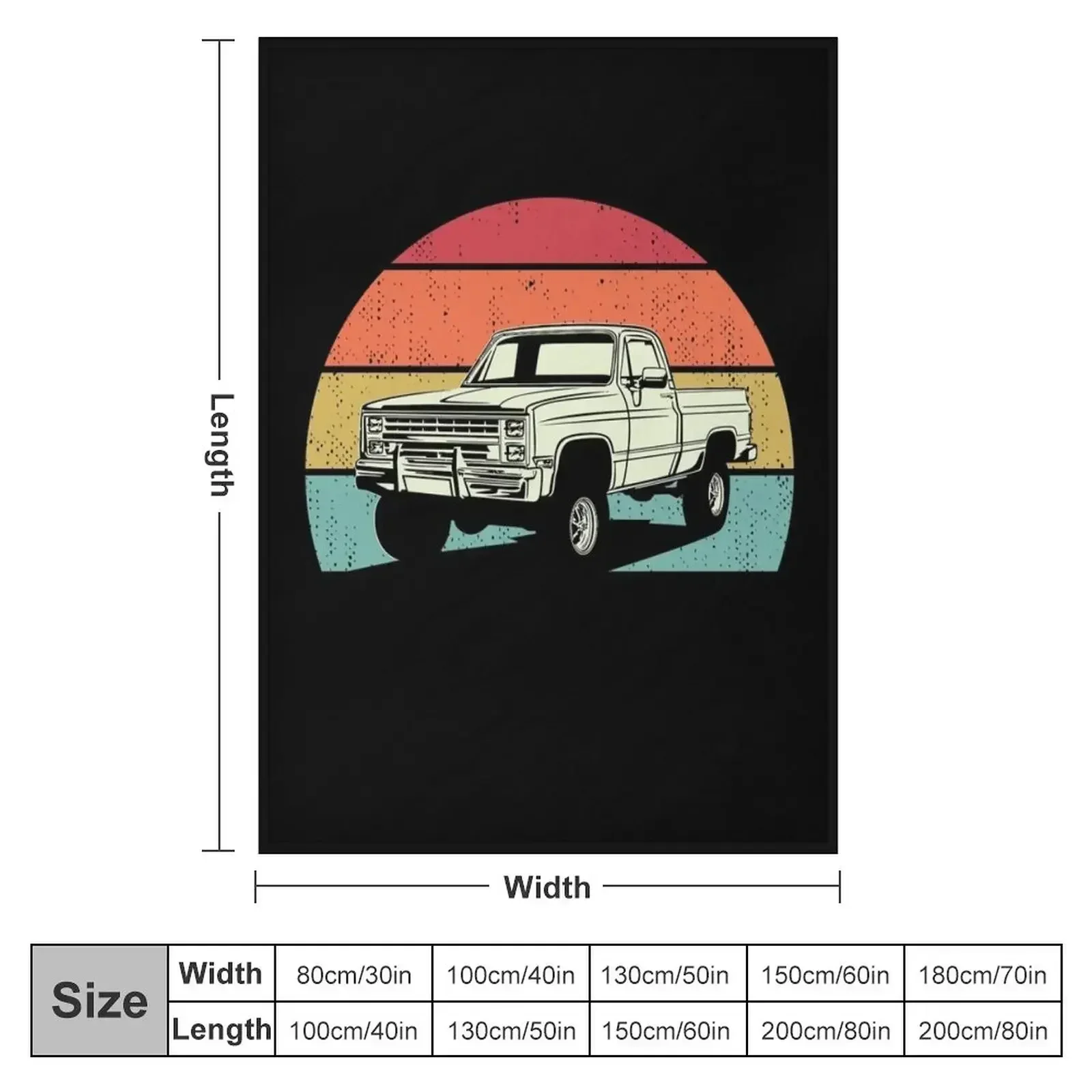 Vintage Squarebody Truck Classic Square Body Pickup Throw Blanket Bed Tourist Warm Soft Blankets