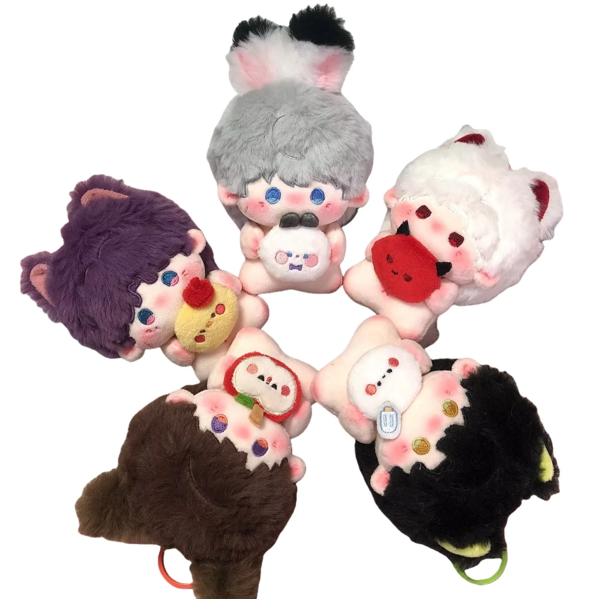 

New Game Love And Deepspace Plush Toy Rafayel Xavier Zayne Caleb Sylus 10cm Animal Ear Mini Pendant Cosplay Keychain Blind Box