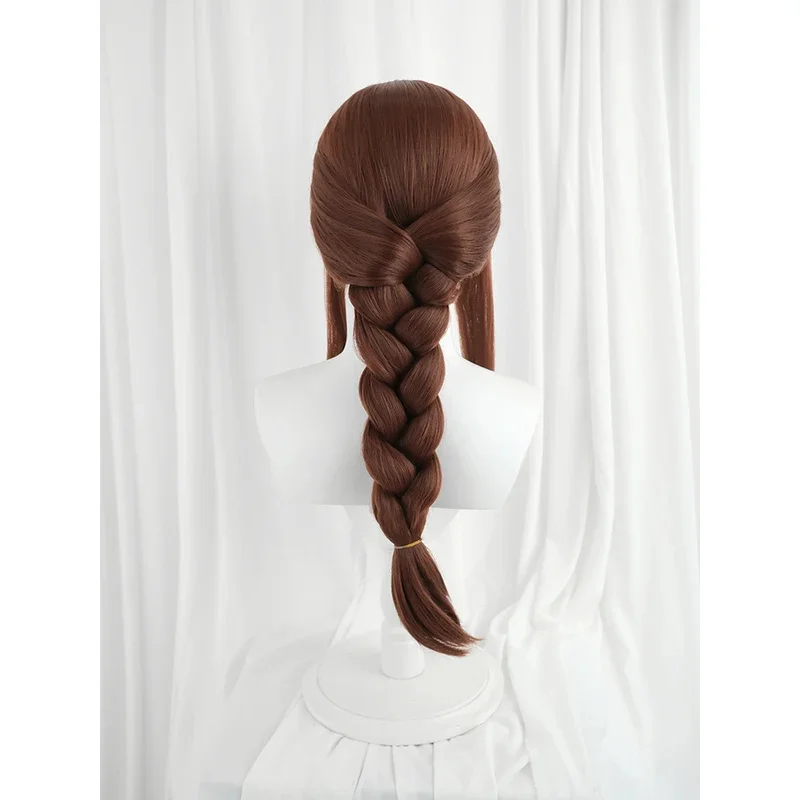AAA 2025 ROLECOS LOL Risen Legend Ahri شعر مستعار تأثيري 65 سنتيمتر اللون البني مع جديلة الباروكات النساء مقاومة للحرارة الشعر الاصطناعية #3