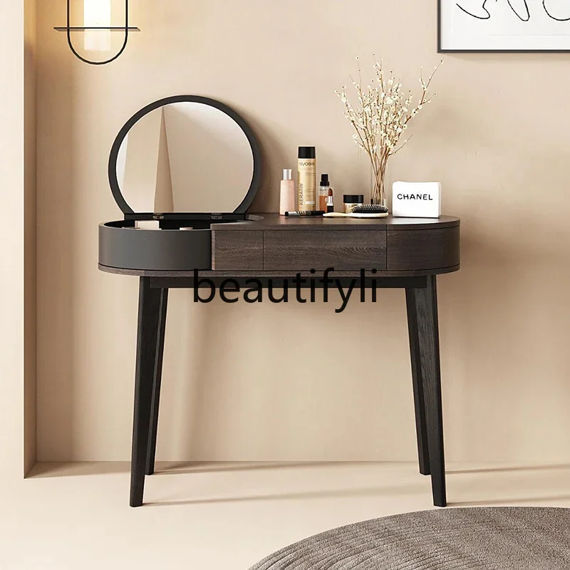 

A139 Italian solid wood dresser, makeup table, modern dressing cabinet, Nordic flip cover storage integrated