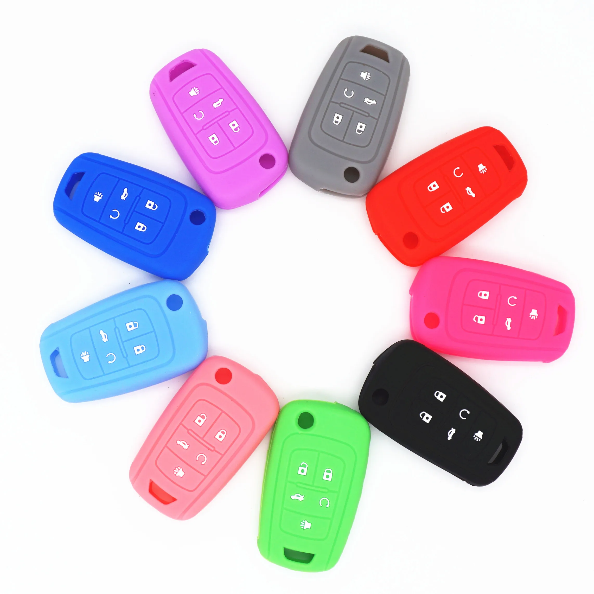 Силиконовый брелок для ключей с 5 кнопками, для Chevrolet, Camaro, Cruze, Equinox, Malibu, Sonic Spark Volt