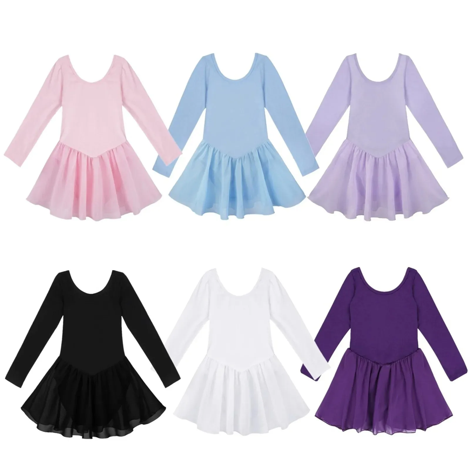 Kind Mädchen Langarm Tutu Ballett Tanz Kleid Gymnastik Trikot Tanzen Kleidung Bühne Leistung Dancewear Ballerina Kostüme