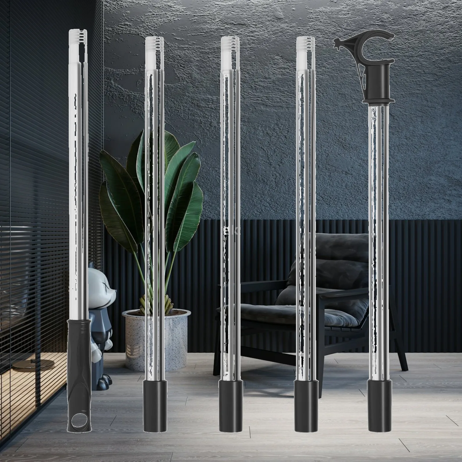 78.74 Inch Skylight Shade Hook Pole Sturdy Stainless Steel Sections for Opening Closing Roof Window