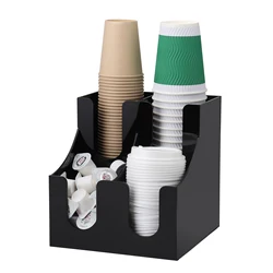 Multi-functional Shelves Acrylic Coffee Cup Dispenser Paper Cup Holder and Water Cup Storage Box for Coffee Shop and Tea Ba